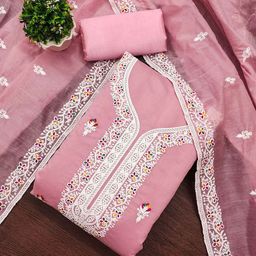 Peachmode Embroidered Unstitched Dress Material-picture-24
