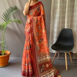DIVASTRI Kalamkari Designer Saree-image-39