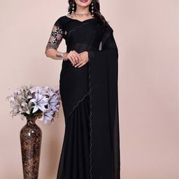 K 5 Fashion Embroidered Pure Chiffon Maheshwari Saree-image-99