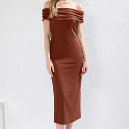 Trendyol Women Off-Shoulder Sheath Dress-image-54