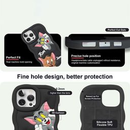 CASE CREATION Cartoon Characters Tom And Jerry Printed 3D iPhone 14 Pro Max Bumper Case image 2
