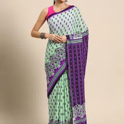 BUTA BUTI Floral Pure Cotton Saree-image-86