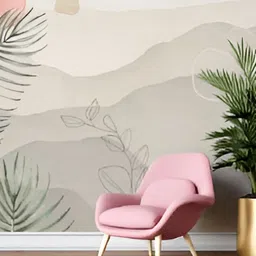 Digital Walls Beige & Green Palm Printed Waterproof Wallpaper-image-60