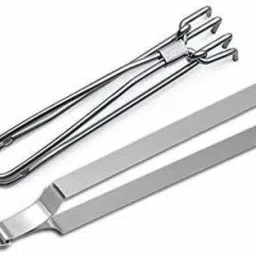 Kitchen King Stainless Steel Pakkad - Lifter Pakkad Wire Tong Plain Utility Pakad | Chipya for Roti | Chimta for Roti - Heavy Kitchen Tool 25 cm NA Pakkad-picture-12