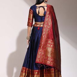 Payu Semi-Stitched Lehenga & Unstitched Blouse With Dupatta image 4