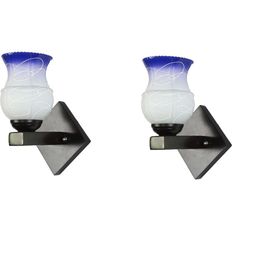 1ST TIME Blue & White Solid Glass Traditional Cylinder Wall Lamps Wall Lamps-picture-33