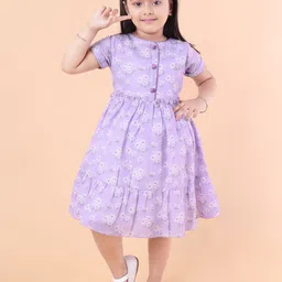 PINK MERMAID Women Floral Printed Cotton Fit & Flare Dress-image-59