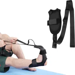 Hamstring Achilles Tendonitis | Leg Stretcher Polyester, Cotton Yoga Strap-image-4