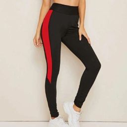 Solid Women Black, Red Tights-image-7