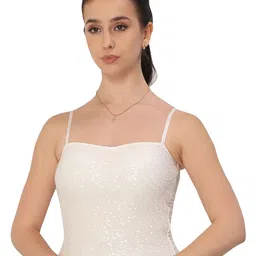 Glamoras Womens Shoulder Straps Embellished Top-picture-58