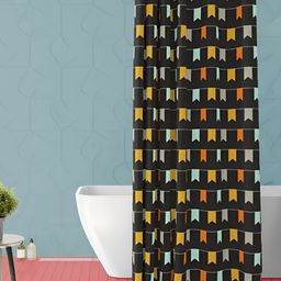 ArtzFolio Black & Yellow Printed Waterproof Shower Curtain-9
