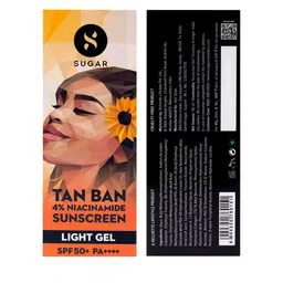 SUGAR Tan Ban Light Gel 4% Niacinamide Sunscreen SPF 50 PA++++ - 50 ml-41