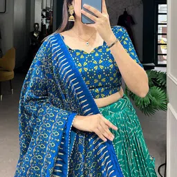 Aika Printed Ready to Wear Lehenga & Unstitched Blouse With Dupatta image 2