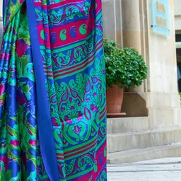 Mitera Abstract Block Print Saree image 4