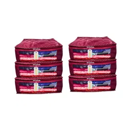 Ajabh Maroon Set of 6 Regular Multi-Utility Organisers-18