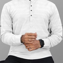 VeBNoR Men Striped Thread Work Dobby Kurta-picture-52