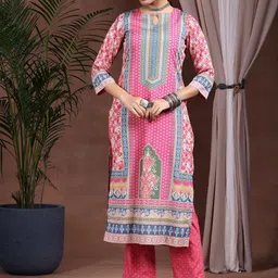 Libas Ethnic Motifs Printed Straight Kurta with Palazzos-image-48