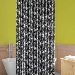 ArtzFolio Black & White Abstract Printed Waterproof Shower Curtain-10