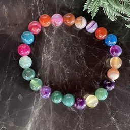 Digital Dress Room Men Agate Beaded Elasticated Bracelet-image-79