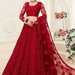 Aika Embroidered Beads and Stones Semi-Stitched Lehenga & Unstitched Blouse With Dupatta-28