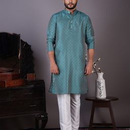 DEVOILER Men Jacquard Kurta-image-65