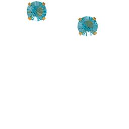 STUDEX 24K Pure Gold Plated Stainless Steel Aquamarine Studded Circular Shaped Studs-31
