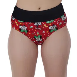 SELFCARE Women Red Cotton Printed High Rise Hipster Briefs-picture-2