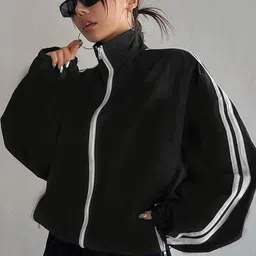 Shiv traders collection Women Colourblocked Polyester Lightweight Crop Sporty Jacket-image-38