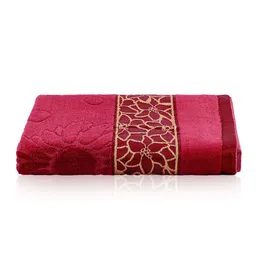Kuber Industries Maroon & Yellow  Printed Cotton 450 GSM Bath Towel image 2