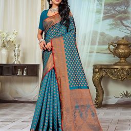 Anouk Rustic Ethnic Motifs Woven Design Zari Banarasi Saree-picture-29