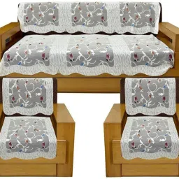 GHD6007SS 5 Seater Floral Printed Net Sofa Cover Set Sofa Fabric-1