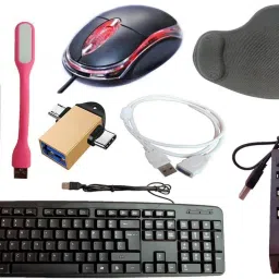 ANJO Wired Keyboard & Mouse-Wrist Pad-Hub 2.0-Cleaner-2in1 OTG-Ext Cable-LED Combo Set-image-12