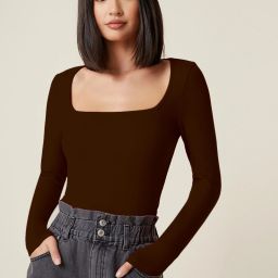 Casual Regular Sleeves Solid Women Brown Top-picture-5
