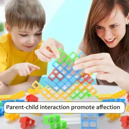 arizon Tetra Tower Stack and Balance Game, 16 Building Blocks for Kids image 4