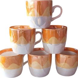 Pack of 1 Ceramic cp-18 tea cups set of 6 glossy multi-image-66