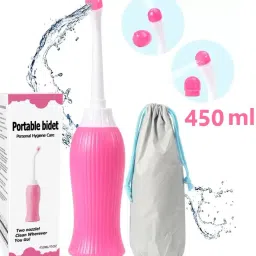 450 ml Portable Retractable Travel Bidet with Bag/2 Nozzles Manual Bidets-11