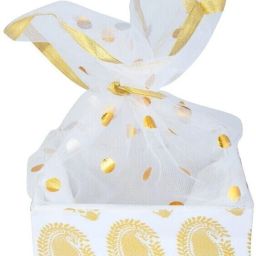 Gift Packing Basket | Colorful Net Covering Gift Basket White Wooden Fruit & Vegetable Basket-image-4