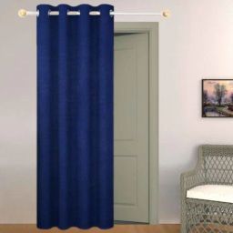 the conversion Blue Premium Jute Solid 9ft Light Filtering Eyelet Longdoor Curtain (1 Pc)-picture-32