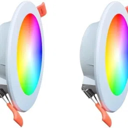 9 Watts 7-in-1 Multicolor Round Led Conceal Down Light Pack of 2 Ceiling Light Chandelier Ceiling Lamp-12