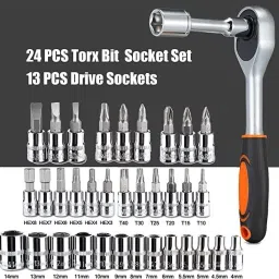 nnbb Multi Purpose Tool Case Hand Tool Kit (46 Tools) Ratchet Screwdriver Set image 5