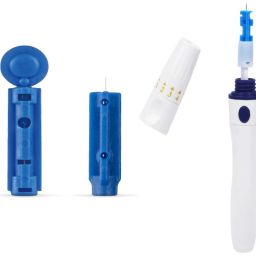 GOXNOR 1 Lancing Device With 50 Round Lancet Glucometer Lancets-0