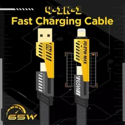 BUFONA Multiple Port 65W Charging Cable&Data Sync,Flat Braided Charger Cord with Type C Charging Pad image 3