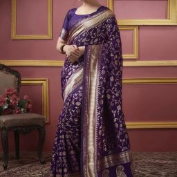 Woven, Embellished Banarasi Pure Silk, Jacquard Saree-image-44