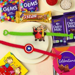 Kids Rakhi for Brother Men Boys with 1 Chocolate Combo Gift Assorted Gift Box-13