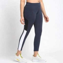 Color Block Women Grey, Black, White Tights-picture-12