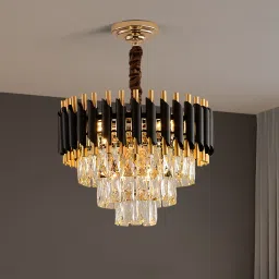 400 MM Black Mambra Round Chandelier For Living Room Bed Room Chandelier Ceiling Lamp-picture-2