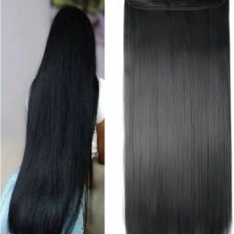 5 Clip-in 28 Inch Natural Black Straight Extension Hair Extension-image-45