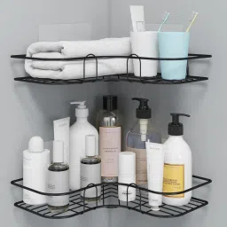 Multipurpose Corner for Bathroom Organizer,Accessories, Stainless Steel Wall Shelf-image-15