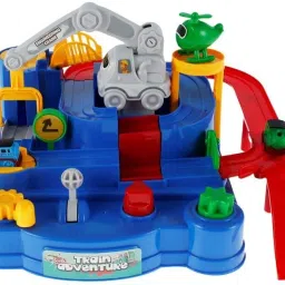 Adventure Train Toy Children Railway Track Interactive Smart Wheels Garage-image-4