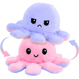 Reversible Octopus Mini Plush Toy – 2 Faces (Angry & Happy) - 15 cm-image-17